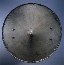 Round Shield (Rondache), c. 1550-1600. North Italy, 16th century. Steel, etched panels, roped