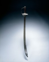 Hunting Sword, c. 1630. Clemens Willems (German). Steel and wood, scroll ornaments; overall: 84.5