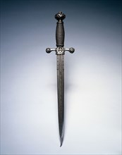 Dagger, c. 1620-1650. Netherlands, 17th century. Steel, wire grip, perforated blade; overall: 46 cm
