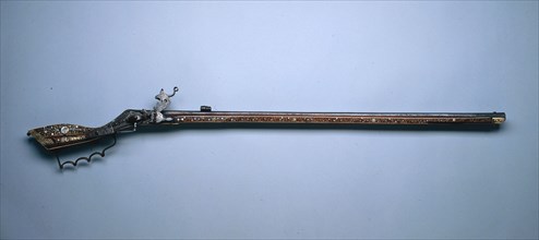 Tschinki (Wheel-Lock Hunting Rifle), c. 1630-1650. Poland, Silesia, 17th century. Steel with traces