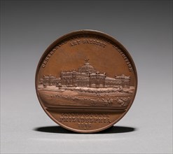 Medal: Commemorating the Centennial International Exhibition, 1876 (obverse), 1876. America, 19th