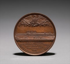 Medal: Commemorating the Centennial International Exhibition, 1876 (reverse), 1876. America, 19th