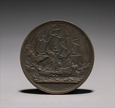 Medal: John Paul Jones (reverse). Jules Dupré (French, 1811-1889). Bronze; diameter: 5.8 cm (2 5/16
