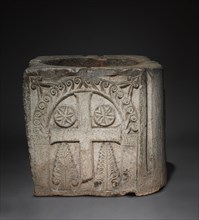 Well Head, 700s-800s. Lombardic, Italy, Venice(?), Migration period. Limestone; overall: 66.7 x 77