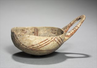 One-Handled Bowl, c. 1725-1600 BC. Cyprus, Middle Cypriot III. White painted ware; diameter: 9 cm