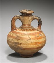 Flask, c. 1350-1300 BC. Cyprus, Late Helladic III A2. Cypro-Mycenaean ware; diameter: 8.9 cm (3 1/2