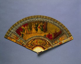Fan, c. 1888. France. Wooden frame painted and lacquered; radius: 21.1 cm (8 5/16 in.); spread: 39