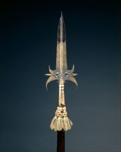Partisan, 1600s. France, 17th century. Steel, gilt, etched and chiselled; overall: 209.5 cm (82 1/2