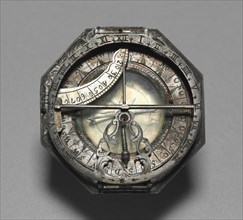 Compass and Sun Dial, 1700-1750. Germany,  Augsburg(?), 18th century. Silver; overall: 6.4 cm (2