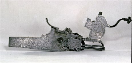 Wheel-Lock from a Hunting Rifle, c. 1720-1740. Germany, Munich, 18th century. Steel, engraved;