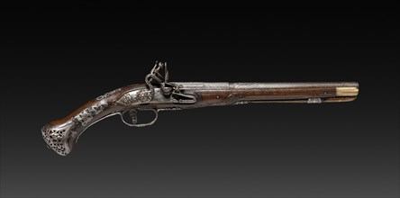 Flintlock Pistol, 1788. Italy, Brescia, 18th century. Steel, walnut and bone stock; overall: 48.3