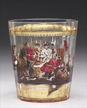 Tumbler, c. 1730. Bohemia, 18th century. Zwischengoldglas (glass); overall: 8.3 cm (3 1/4 in.).