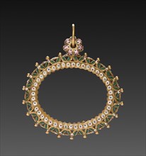 Pendant, late 1600s. Spain, late 17th century. Gold and enamel; overall: 4.7 x 4.7 cm (1 7/8 x 1