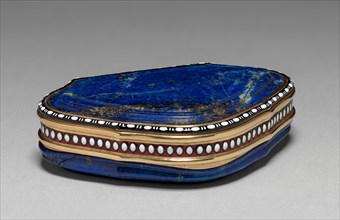 Snuff Box, mid-1700s. Germany, Dresden (?), mid-18th century. Lapis lazuli with enameled gold