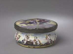 Box, 1700s. Italy or Germany, 18th century. Enamel on copper, metal mounts with traces of gilding;