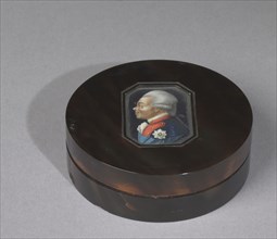 Snuff Box, c. 1800. Continental, early 19th century. Tortoiseshell box with painted portrait