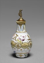 Scent Bottle, late 1700s. Staffordshire Factory (British). Enamel on copper with gilt metal mounts;