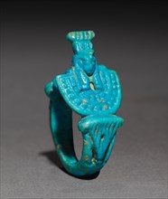 Ring with Aegis of Nepthys, 945-715 BC. Egypt, Third Intermediate Period, Dynasty 22. Turquoise