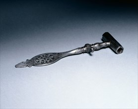 Spanner for a Wheel-Lock Gun, c. 1600-1650. Germany, 17th century. Steel, with punched, engraved,