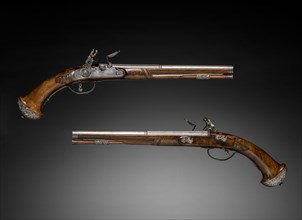 Pair of Flintlock Pistols, c. 1690-1700. Gio Borgognone (Italian), Lazarino Cominazzo (Italian).