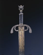 Parade Sword, c. 1500-1525. Italy, Ferrara, early 16th Century. Steel, etched and gilded; overall: