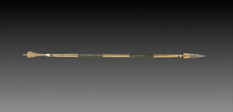 Javelin with Concealed Poignard, 19th Century. Iran (?), 19th century. Steel inlaid with gold;