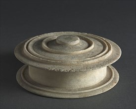 Pyxis, 300s BC. Greece, Attic, 4th Century BC. Marble; diameter: 7.7 cm (3 1/16 in.); overall: 4.6