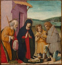 Adoration of the Shepherds, c. 1480-1500. Italy, 15th century. Oil on wood; unframed: 36 x 34.5 cm