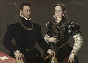 Portrait of a Couple, c. 1580-1588. Northern Italy, late 16th century. Oil on canvas; framed: 132 x
