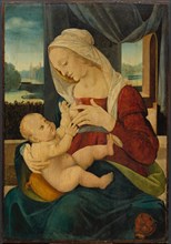 Virgin and Child, 1400s. Follower of Lorenzo di Credi (Italian, 1459-1537). Oil on wood; framed: 99