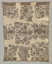 Kerchief, late 1800s. Greece, Northern Islands, Chios ?, late 19th century. Embroidery, silk and