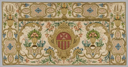 Embroidered Front of an Altar, 1600s - 1700s. Italy or Spain, 17th-18th century. Embroidered satin
