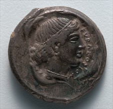 Tetradrachm: Head of a Nymph (obverse), 478-467 BC. Greece, 5th century BC. Silver; diameter: 2.6