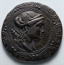 Tetradrachm: Macedonian Shield with Bust of Artemis (obverse), 158-149 BC. Greece, Macedonia, 2nd
