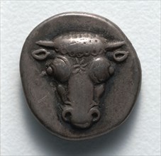 Half Drachm: Bull's Head Facing (obverse), 550-421 BC. Greece, Phocis, 6th-5th century BC. Silver;