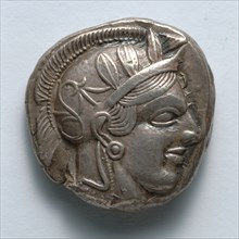 Stater, 514-407 BC. Greece, Athens, late 6th-early 4th century BC. Silver; diameter: 2.3 cm (7/8 in