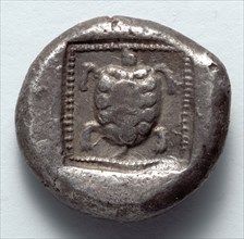 Stater: Tortoise (reverse), 500-450 BC. Greece, Lycia, 5th century BC. Silver; diameter: 2 cm