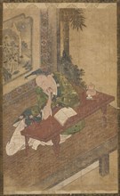 Sleeping Poet, 18th century. Japan, possibly Edo period (1615-1868). Color on silk; overall: 101 x