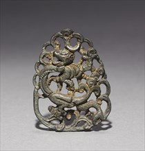 Ornament with Lotus and Mandarin Duck Design, 1100s. Korea, Goryeo period (918-1392). Bronze;