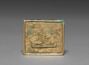 Belt Ornament, 918-1392. Korea, Goryeo period (936-1392). Bronze gilt; overall: 4 x 4.6 x 0.7 cm (1