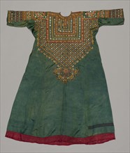 Woman's Dress, 1800s. India, Cutch, 19th century. Embroidery, silk thread on silk ground; overall: