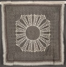 Square Shawl, 1880s. India, Kashmir, late 19th century. Twill tapestry and embroidery; large pieced