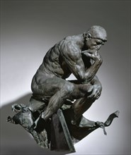 The Thinker, 1880-1881. Auguste Rodin (French, 1840-1917). Bronze; overall: 182.9 x 98.4 x 142.2 cm