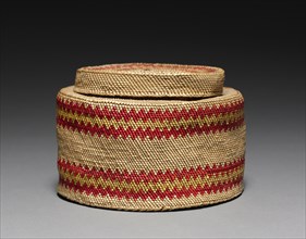 Ginger Jar- Shaped Basket, c 1900. Northwest Coast, Cape Flattery, Washington, Makah, late