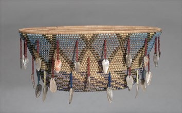 Gift Bowl, c 1890s. California, Wintu, late 19th century. Coiled, beads, shells; overall: 9 x 22.3