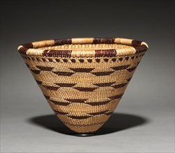 Burden Basket Model, 1900. Mary Benson. Redbud, sedge; twined (plain twine); overall: 10.8 x 15 cm