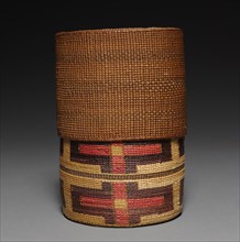 Telescoping basket, 1800's. Northwest Coast, Tlingit, 19th century. Twined spruce root with grass