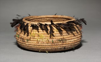 Gift Bowl, 1900. California, Pomo, Eastern, Late 19th- Early 20th century. Sedgw with Feathers;
