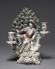 Candelabrum with Shepherd and Dog, c. 1775. Derby Porcelain Factory (Chelsea-Derby Period).