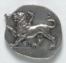 Drachma, 400-323 BC. Greece, Peloponnesus, 4th century BC. Silver; diameter: 1.8 cm (11/16 in.).